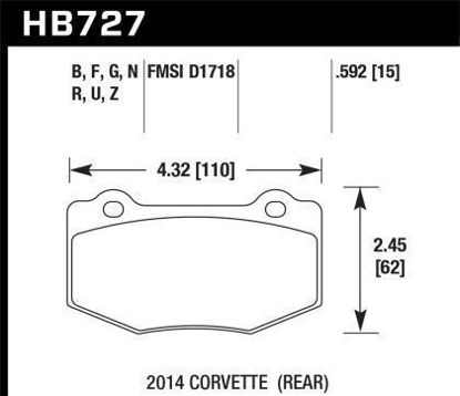 Picture of Hawk C7 Rear HPS Brake Pads