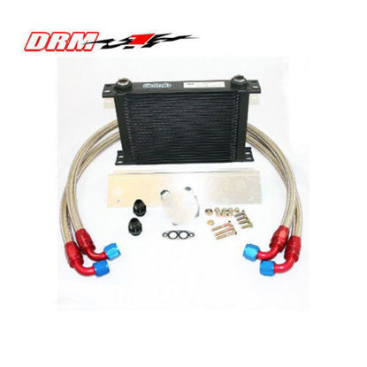 DRM C5 Corvette race engine oil cooler kit with Setrab 625 core and pre-made lines